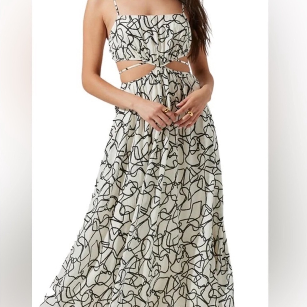 Astr Black and White Maxi Dress